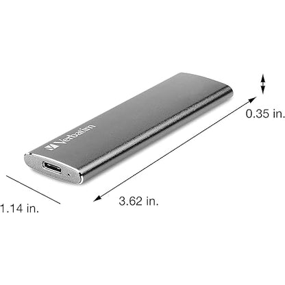 Verbatim VX500 2 TB Portable Solid State Drive - External - Space Gray - Storage System, Notebook Device Supported - USB 3.1 (Gen 2), USB 2.0 - 2 Year Warranty