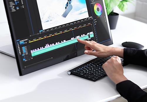 ALOGIC Clarity Pro Touch 27-Inch Monitor with Inbuilt Retractable Smart Webcam, 10-Point Touchscreen, and 65W PD