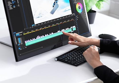 ALOGIC Clarity Pro Touch 27-Inch Monitor with Inbuilt Retractable Smart Webcam, 10-Point Touchscreen, and 65W PD