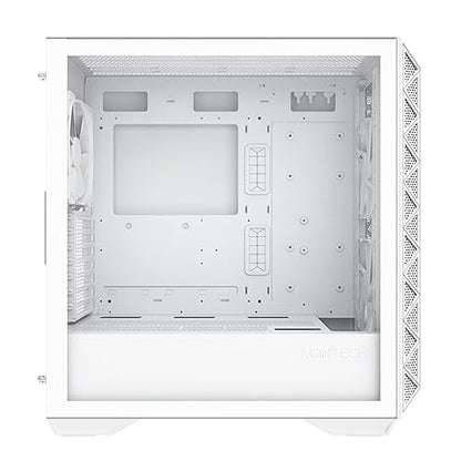 Montech AIR 903 Base, E-ATX Mid Tower Case, High Airflow with Max Capacity, 3X 140mm PWM Fans Pre-Installed, Tempered Glass Side Panel, Mesh Front, Type-C, Support 4090 GPUs, White AIR 903 Base (W)