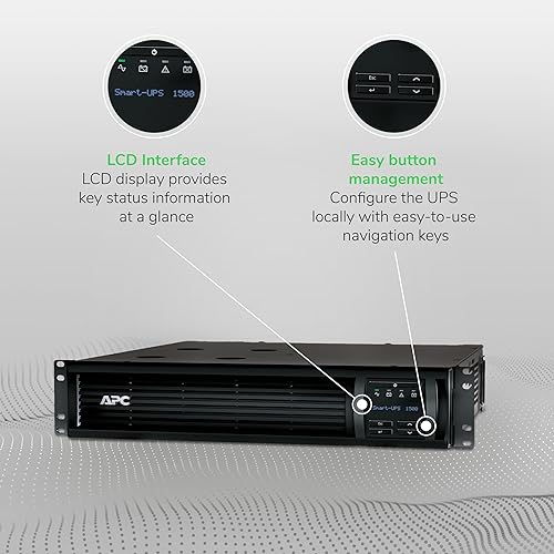 APC 1000VA Smart-UPS with SmartConnect Remote Monitoring App, UPS Sine Wave Battery Backup & Surge Protection, with Extended Range AVR & Smart-slot, Rack Mount (SMT1000RM2UC) 1000VA Rack Mount