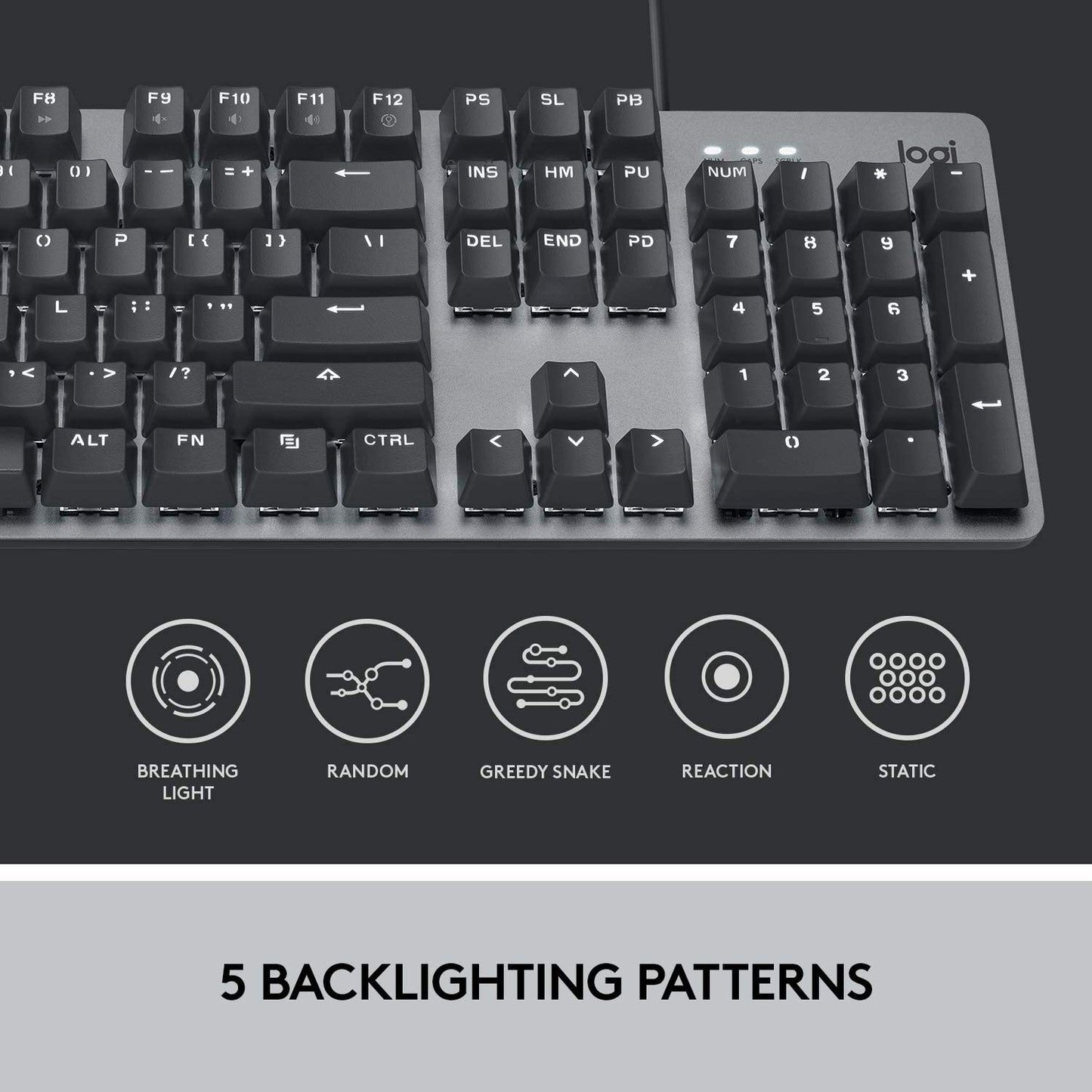Logitech K845 Mechanical Illuminated Keyboard, Mechanical Switches, Strong Adjustable Tilt Legs, Full Size, Aluminum Top Case, 104 Keys, USB Corded, Windows (TTC Red Switches) TTC Red TTC Keyboard