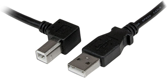 StarTech.com 1m USB 2.0 A to Left Angle B Cable Cord - 1 m USB Printer Cable - Left Angle USB B Cable - 1x USB A (M), 1x USB B (M) (USBAB1ML),Black Left Angled Connector 3 ft / 1m