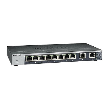 NETGEAR 10-Port Gigabit/10G Ethernet Unmanaged Switch (GS110MX) - with 2 x 10G/Multi-gig, Desktop/Rackmount, and ProSAFE Limited Lifetime Protection 10 port | Multi-Gig | 2xUplinks