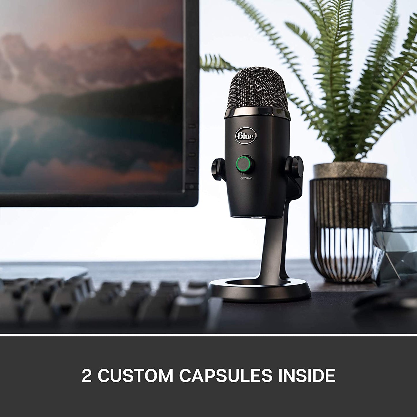 Blue microphones Blue Yeti Nano Premium USB Microphone for Recording, Streaming, Gaming, Podcasting on PC and Mac, Condenser Mic with Blue VO!CE Effects, Cardioid and Omni, No-Latency Monitoring - Blackout Blackout Microphone