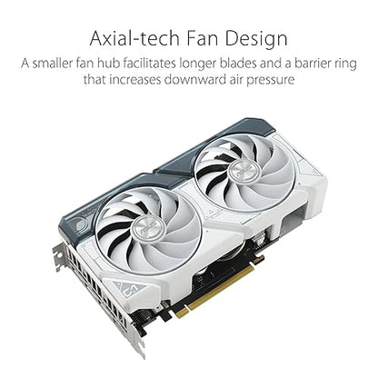 ASUS Dual GeForce RTX™ 4060 Ti White Edition 8GB GDDR6 (PCIe 4.0, 8GB GDDR6, DLSS 3, HDMI 2.1, DisplayPort 1.4a, Axial-tech Fan Design, 0dB Technology, and More) Dual|White RTX4060TI|8G|White