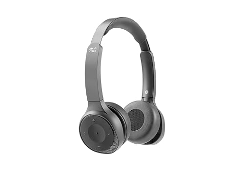 Cisco Headset 730 - Google Assistant, Cortana, Siri - Stereo - USB Type A, Mini-phone (3.5mm) - Wired/Wireless - Bluetooth - 213.3 ft - 32 Ohm - 20 Hz - 20 kHz - On-ear, Over-the-head - Binaural - Ear-cup - Directional, Electret Condenser