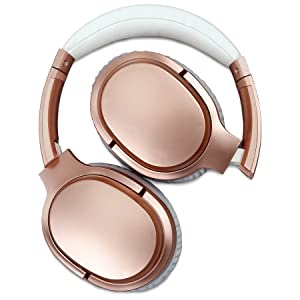iLive Active Noise Cancellation Bluetooth Headphones, Adjustable Headband, Includes 3.5mm Audio Cable, Rose Gold (IAHN40RGD) Rose Gold One Size