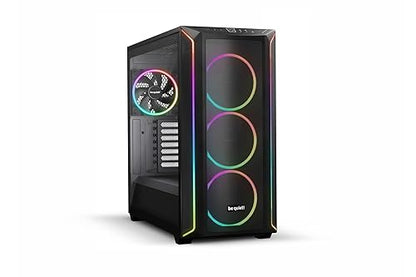 be quiet! Shadow Base 800 FX - ARGB - 4 Light Wings 140mm PWM Fans - Mid-Tower PC Gaming Case - 420mm radiators or E-ATX motherboards Support - Black - BGW63 BGW63 Black