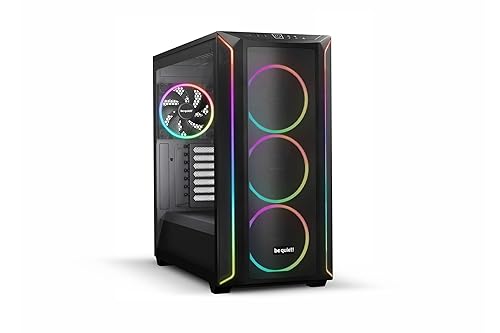 be quiet! Shadow Base 800 FX - ARGB - 4 Light Wings 140mm PWM Fans - Mid-Tower PC Gaming Case - 420mm radiators or E-ATX motherboards Support - Black - BGW63 BGW63 Black