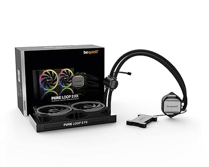 be quiet! Pure Loop 2 FX 240mm, CPU Liquid Cooler for Intel Core i3/i5 or AMD Ryzen 3/5, ARGB LED Illumination, 2X Light Wings PWM high-Speed Fan -BW013 Black BW013 240mm ARGB Fan