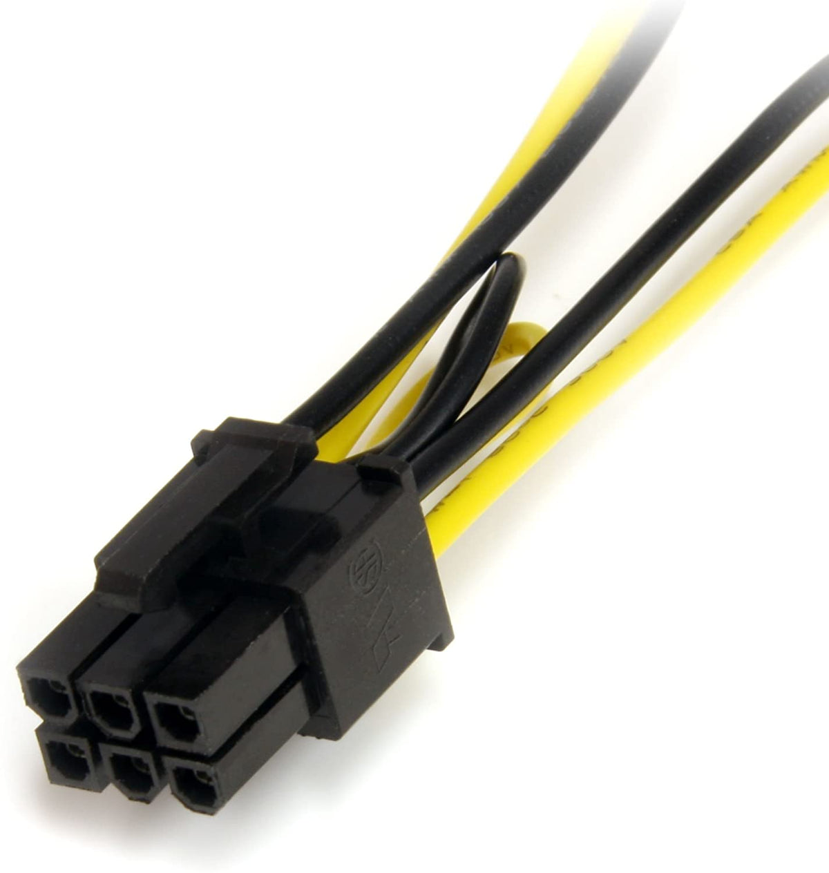 StarTech.com 6in SATA Power to 6 Pin PCI Express Video Card Power Cable Adapter - SATA to 6 pin PCIe power, Black, Yellow (SATPCIEXADAP)