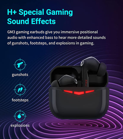 Edifier HECATE GM3 True Wireless Earbuds -60ms Low Latency - PixArt Bluetooth 5.2 Auto Pairing - IP55 Water Proof-Touch Enabled-Black