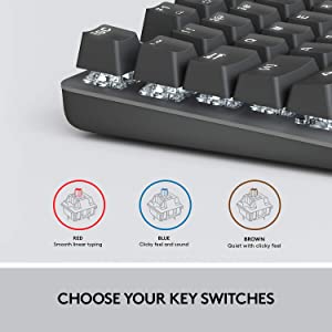 Logitech K845 Mechanical Illuminated Keyboard,Mechanical Switches, Strong Adjustable Tilt Legs, Full Size, Aluminum Top Case, 104 Keys, USB Corded, Windows (TTC Blue Switches) TTC Blue TTC Keyboard