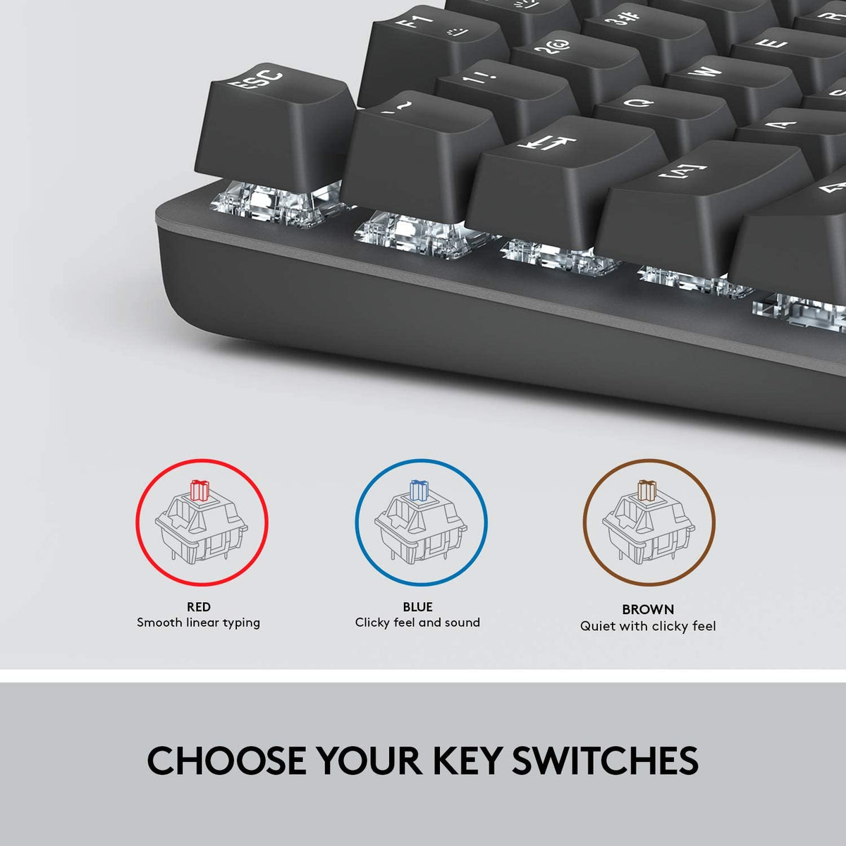 Logitech K845 Mechanical Illuminated Keyboard, Mechanical Switches, Strong Adjustable Tilt Legs, Full Size, Aluminum Top Case, 104 Keys, USB Corded, Windows (TTC Red Switches) TTC Red TTC Keyboard