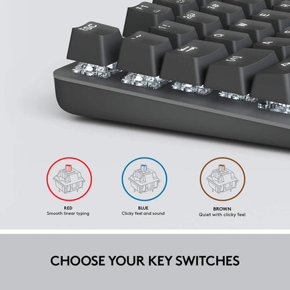 Logitech K845 Mechanical Illuminated Keyboard, Mechanical Switches, Strong Adjustable Tilt Legs, Full Size, Aluminum Top Case, 104 Keys, USB Corded, Windows (TTC Red Switches) TTC Red TTC Keyboard