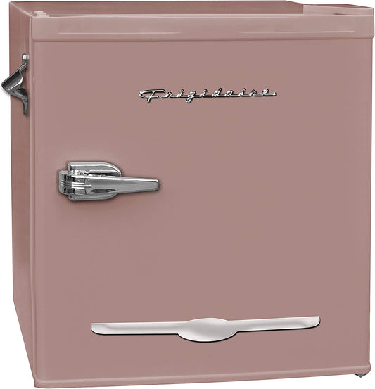 Frigidaire EFR176-CORAL 1.6 cu ft Coral Retro Fridge with Side Bottle Opener. for The Office, Dorm Room or Cabin