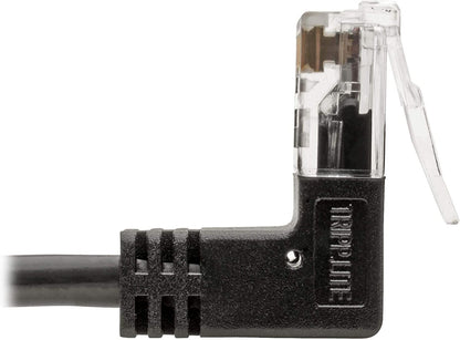 TRIPP LITE Cat6 Gigabit Patch Cable Snagless Right-Angle Utp Slim, 2', Black (N201-SR2-BK)