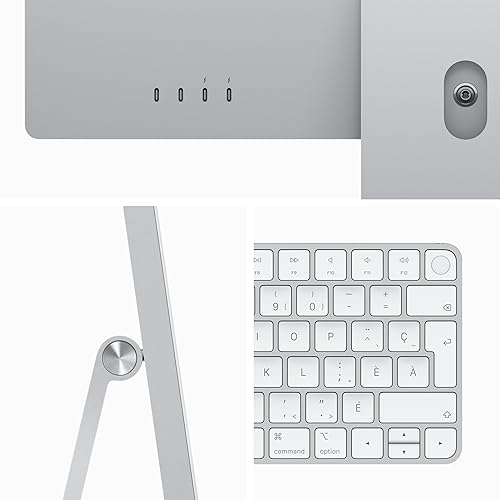 Apple 2023 iMac All-in-One Desktop Computer with M3 chip: 8-core CPU, 10-core GPU, 24-inch 4.5K Retina Display, 8GB Unified Memory, 256GB SSD Storage. Works with iPhone/iPad; Silver; English