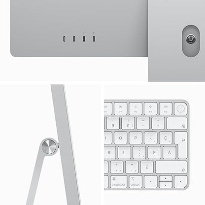 Apple 2023 iMac All-in-One Desktop Computer with M3 chip: 8-core CPU, 10-core GPU, 24-inch 4.5K Retina Display, 8GB Unified Memory, 256GB SSD Storage. Works with iPhone/iPad; Silver; English