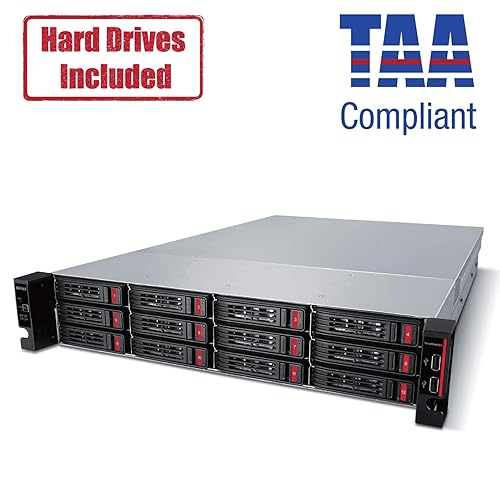 BUFFALO TeraStation 51220RH Rackmount NAS 32TB (4x8TB) with HDD NAS Hard Drives Included 10GbE / 12 Bay/RAID/iSCSI/Storage Server/NAS Server/NAS Storage/Network Storage/File Server