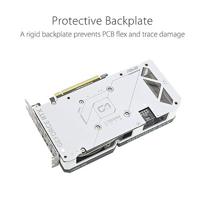ASUS Dual GeForce RTX™ 4060 Ti White Edition 8GB GDDR6 (PCIe 4.0, 8GB GDDR6, DLSS 3, HDMI 2.1, DisplayPort 1.4a, Axial-tech Fan Design, 0dB Technology, and More) Dual|White RTX4060TI|8G|White