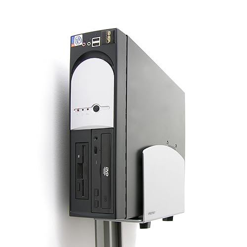 Ergotron – Vertical CPU Holder – Add-on for VESA Monitor Arms – Large, Silver Silver Large