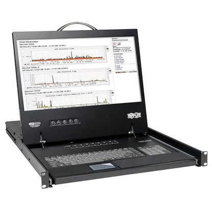 Tripp Lite NetController 8-Port Rackmount Console KVM Switch Steel with 19-Inch LCD Screen, Touchpad & Keyboard, Daisy-Chain up to 248 Devices, 1URM, 1-Year Warranty (B040-008-19) 8 Port