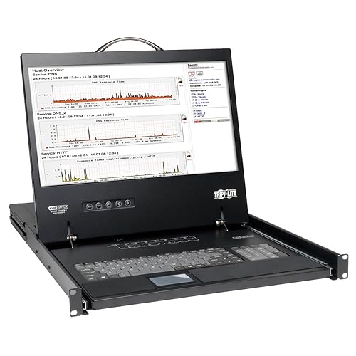 Tripp Lite NetController 8-Port Rackmount Console KVM Switch Steel with 19-Inch LCD Screen, Touchpad & Keyboard, Daisy-Chain up to 248 Devices, 1URM, 1-Year Warranty (B040-008-19) 8 Port