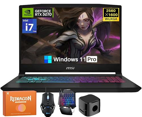 MSI Katana 15HX 15.6" Gaming Laptop, 14th Gen Intel i7-14650HX, RTX 5070 8GB GDDR7, 15.6" 165Hz 2.5K QHD Display (2560x1440), 16 GB DDR5 RAM, 1 TB SSD, RGB KB, Copilot AI, Win 11 Pro, W/Accessories