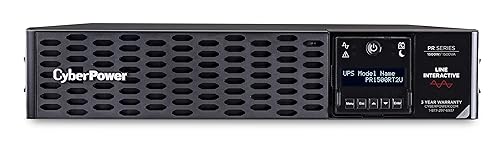 CyberPower PR1500RT2U Smart App Sinewave UPS System, 1500VA/1500W, 8 Outlets, 2U Rack/Tower, AVR