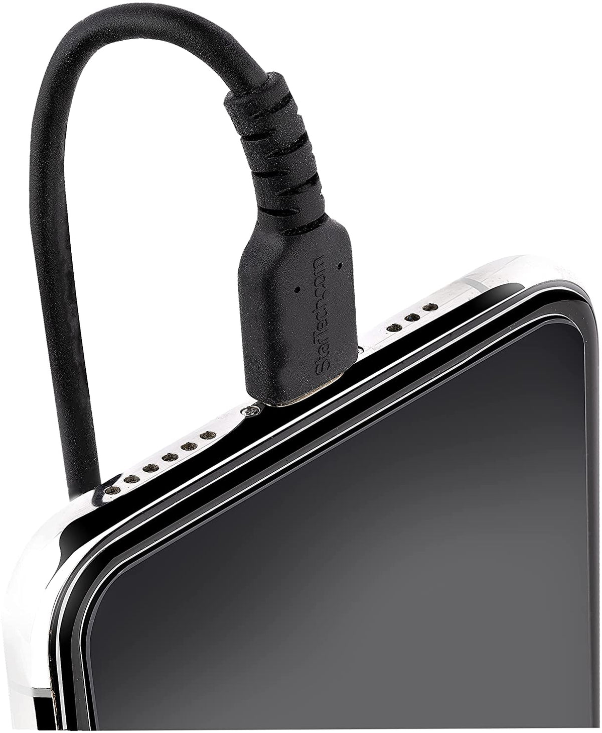 StarTech.com 1m (3ft) USB C to Lightning Cable, MFi Certified, Coiled iPhone Charger Cable, Black, Durable TPE Jacket Aramid Fiber, Heavy Duty Coil Lightning Cable (RUSB2CLT1MBC) 1m / 3ft USB-C
