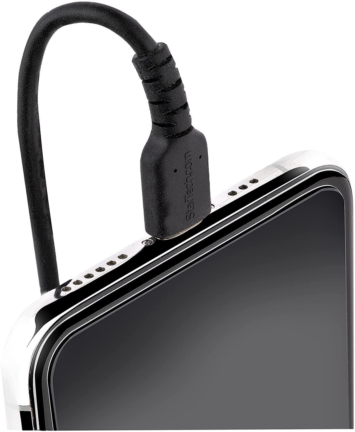 StarTech.com 20in / 50cm USB C to Lightning Cable, MFi Certified, Coiled iPhone Charger Cable, Black, Durable TPE Jacket Aramid Fiber, Heavy Duty Coil Lightning Cable (RUSB2CLT50CMBC) 50cm / 20 in USB-C