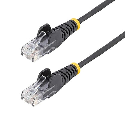 StarTech.com 50ft Black Slim CAT6 Ethernet Cable, Snagless RJ45, LSZH, 28AWG Bare Copper, Slim Network Patch Cable/Cord