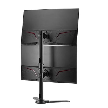 SIIG Freestanding Adjusting Vertical Dual Monitor Steel Stand 17" to 32" - 75x75 100x100 VESA