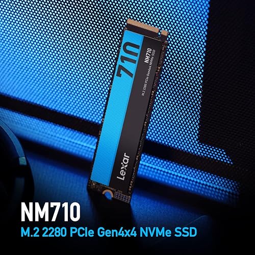 Lexar NM710 SSD 2TB PCIe Gen4 NVMe M.2 2280 Internal Solid State Drive, Up to 4850MB/s (LNM710X002T-RNNNU) NM710 2280 2TB