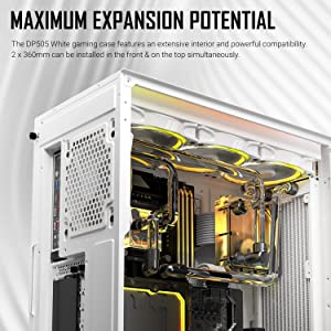 Antec Dark League DP505 White, High-Airflow Mesh Front Panel, 3 x 120mm ARGB Fans, ARGB &amp; PWM Hub, 8 x Rubber Grommets &amp; 3 x Cable Ties, Type-C 3.2 Gen2, GPU Bracket, Mid-Tower E-ATX Gaming Case