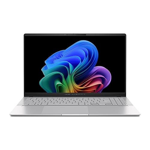 ASUS Vivobook S 15; Copilot+ PC, 15.6" Thin and Light Laptop, 3K 120Hz OLED, Snapdragon® X Plus Processor, 16GB Memory, 1 TB SSD, Copilot Key, Wi-Fi 7, Cool Silver, S5507QA-DB71-CB