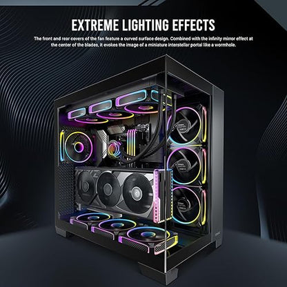 Antec Orbit 120 ARGB, PWM PC Fans, 120mm Fan, PWM Case Fan, Infinity Mirror Effect, 2000 RPM, FDB Bearing, Orbit Series 3 Packs