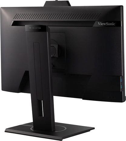 ViewSonic VG2440V 24 Inch 1080p IPS Video Conferencing-Monitor with Integrated 2MP-Camera, Microphone, Speakers, Eye Care, Ergonomic Design, HDMI DisplayPort VGA Inputs for Home and Office 24-Inch WebCam
