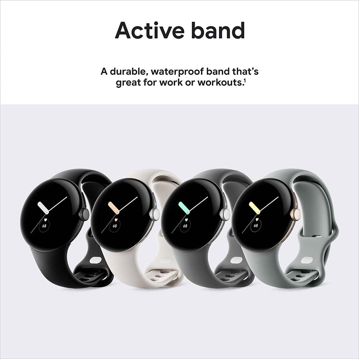 Google Pixel Watch Active Band, Charcoal (GA03266-WW) Active One Size Charcoal