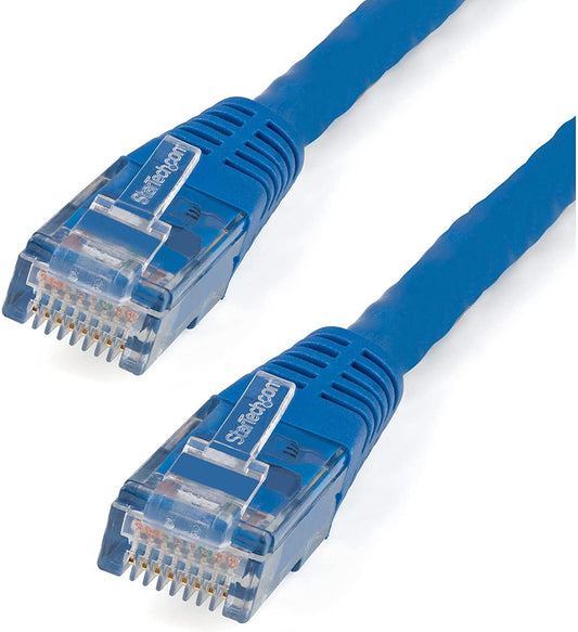 StarTech.com 4ft CAT6 Ethernet Cable - Blue CAT 6 Gigabit Ethernet Wire -650MHz 100W PoE++ RJ45 UTP Molded Category 6 Network/Patch Cord w/Strain Relief/Fluke Tested UL/TIA Certified (C6PATCH4BL) Blue 4 ft / 1.22 m 1 Pack