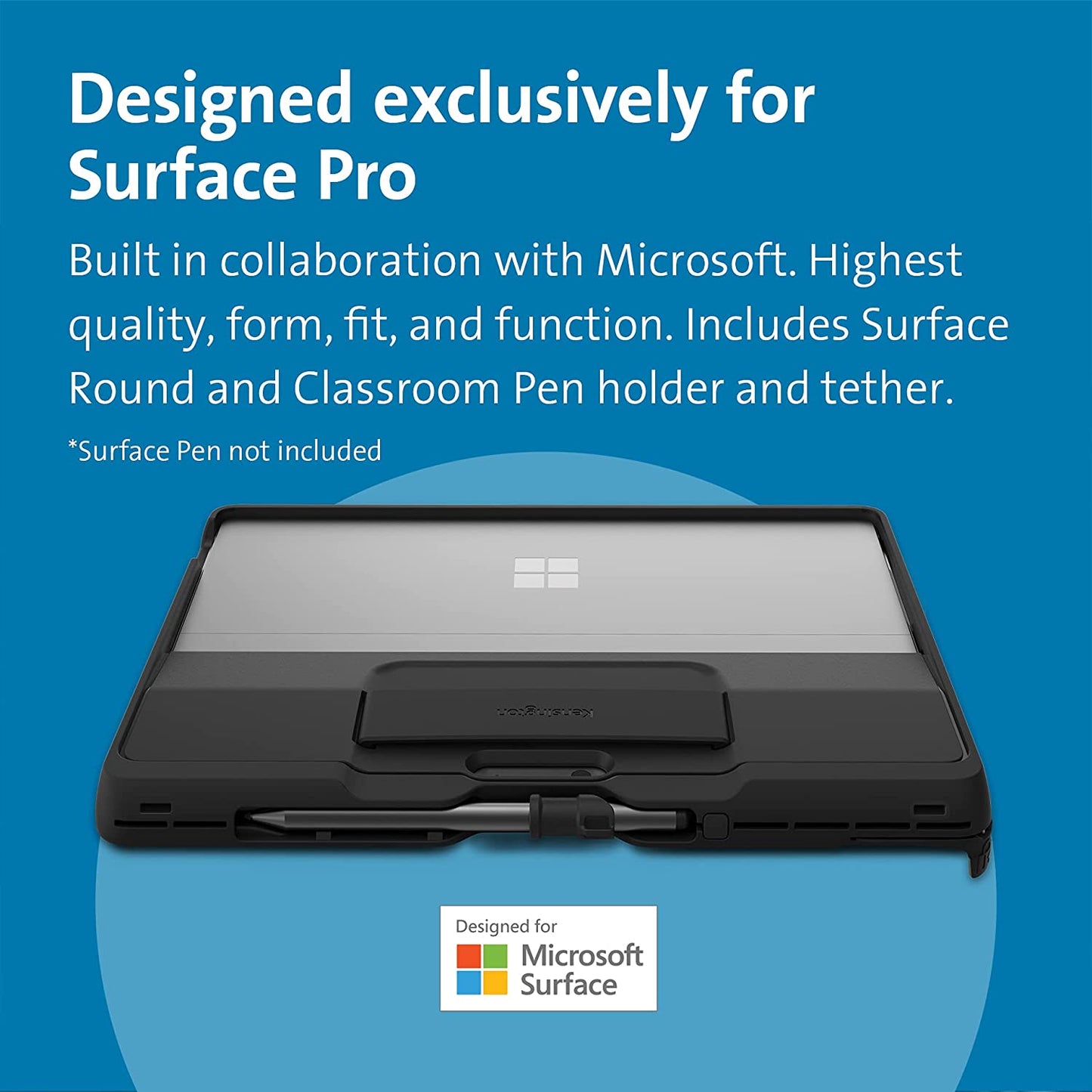 Kensington Surface Pro 8 Rugged Case - Blackbelt Rugged Case with Shoulder Strap - Black (K97580WW) Surface Pro 8 Black