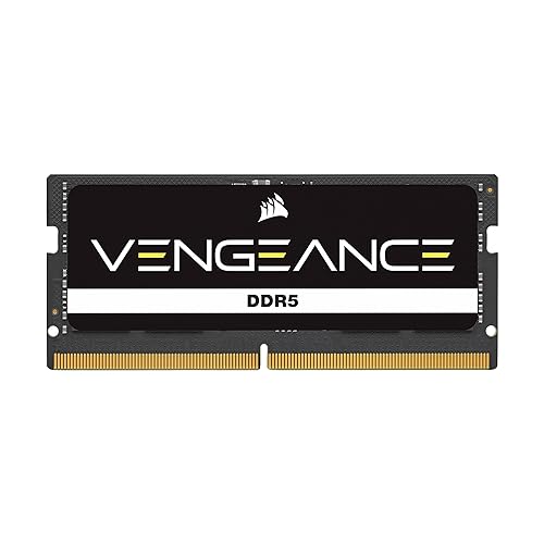 CORSAIR Vengeance SODIMM DDR5 RAM 32GB (1x32GB) 4800MHz CL40 Intel XMP iCUE Compatible Computer Memory - Black (CMSX32GX5M1A4800C40) 4800MHz 1 x 32GB