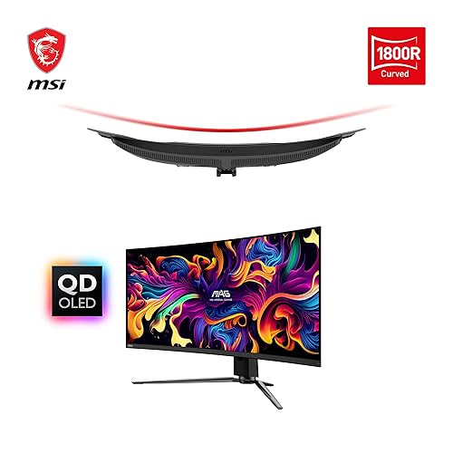 MSI MPG 341CQPX QD-OLED 34-inch Curved OLED Gaming Monitor, 3440 x 1440 (UWQHD), 0.03ms Response time, 240Hz, True Black HDR 400, HDMI, DP Port, USB Type C, Tilt, Height Adjustable