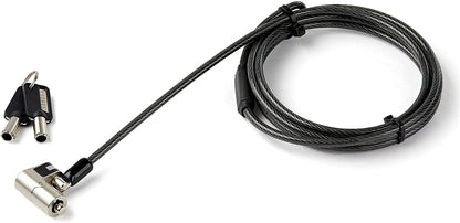 StarTech.com 6.5' (2m) 3-in-1 Universal Laptop Cable Lock - Keyed Laptop/Desktop Security Cable Lock Compatible w/K-Slot, Nano &amp; Wedge Slot Computer - Anti-Theft Steel Cable Lock w/Keys (LTULOCKKEY)