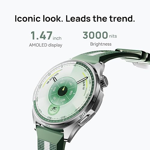 HUAWEI Watch GT 6 Smart Watch, 1.47'' Display, up to 21 Days Battery Life, GPS Smart Watches with 100+ Sports Mode, iOS & Android Compatible, Emotional Wellbeing, Health Monitoring, 46mm, Green Green GT6 46mm