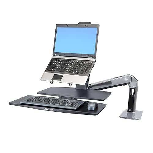 Ergotron – WorkFit-A LD Single Monitor Standing Desk Converter, Sit-Stand Workstation for Tabletops – 5 to 15 lbs, Level Keyboard Tray 5-15 lbs Level Keyboard Tray