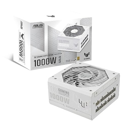 ASUS TUF Gaming 1000W Gold White Edition (1000 Watt, Fully Modular Power Supply, 80+ Gold Certified, Military-Grade Components, Dual Ball Bearing, Axial-tech Fan, PCB Coatingy) TUF Gaming 1000W|White