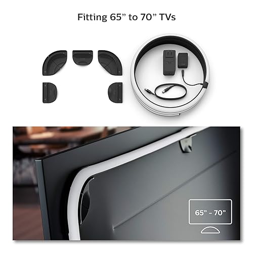 Philips Hue 65" Smart TV Light Strip - White and Colour Ambiance LED Colour-Changing TV BackLight - Sync with TV, Music, and Gaming - Requires Bridge and Sync Box - Control with App or Voice Assistant